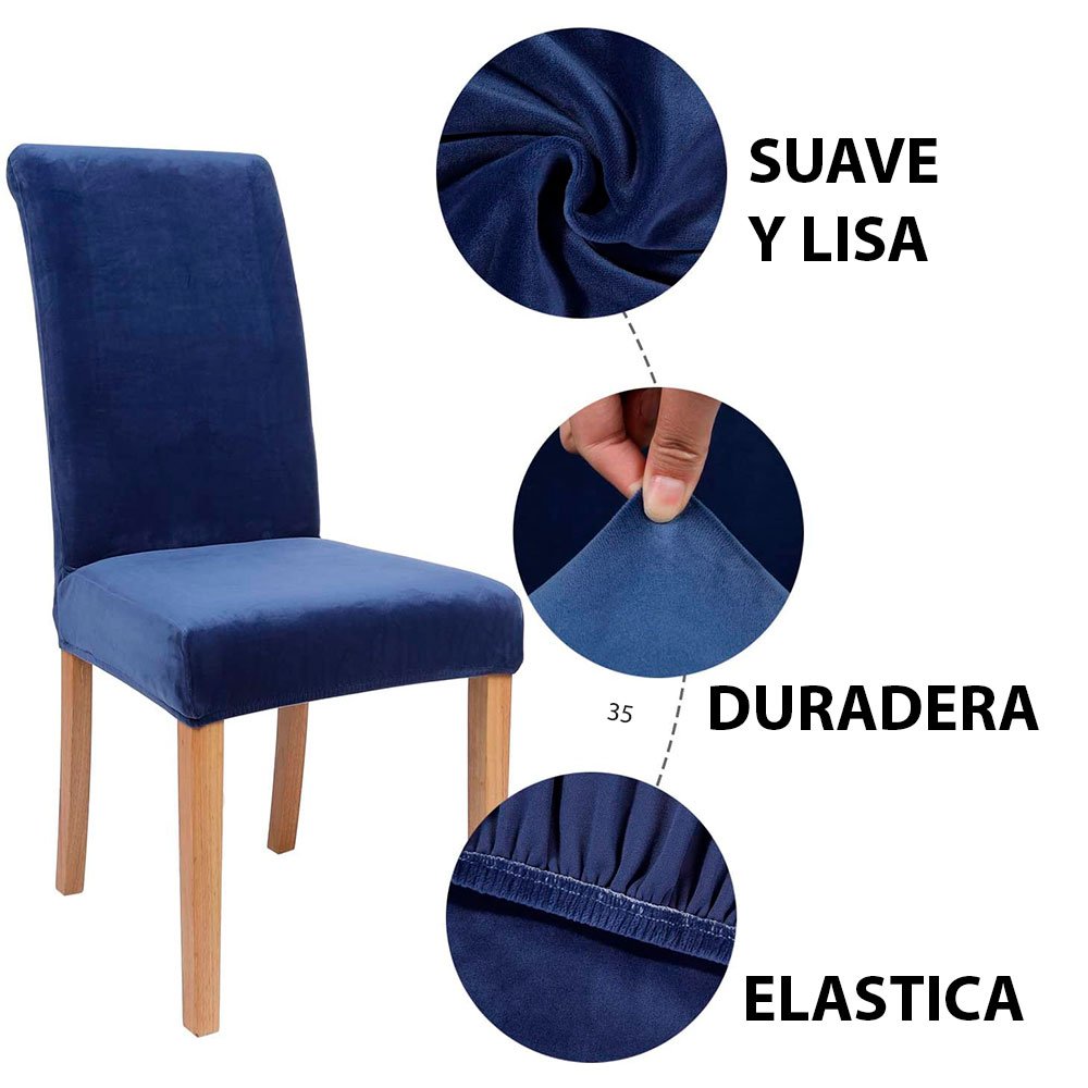 Fundas para sillas de comedor a rayas, funda elástica lavable para silla,  Protector extraíble para silla -  España